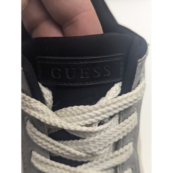 Guess Women's‎ Sneakers Size 8 Gray Pink Logo Lace Up Casual Shoes - Picture 10 of 12